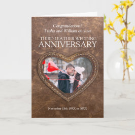Cartão Foto personalizada do 3º aniversário de casamento