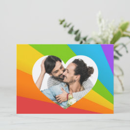 Cartão Foto personalizada do Casal do Arco-Íris do Gay