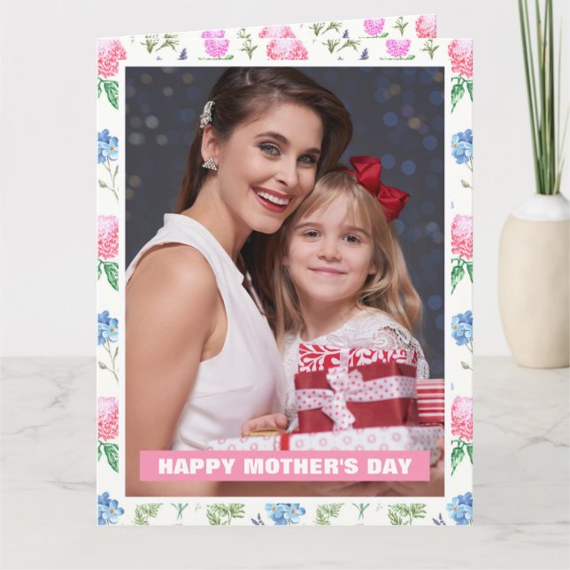 Cartão Foto personalizada do Dia de as mães da mãe de flo (Frente)