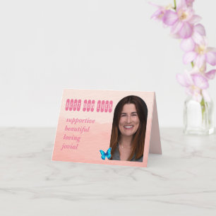 Cartão Foto personalizada do dia de as mães e palavras co