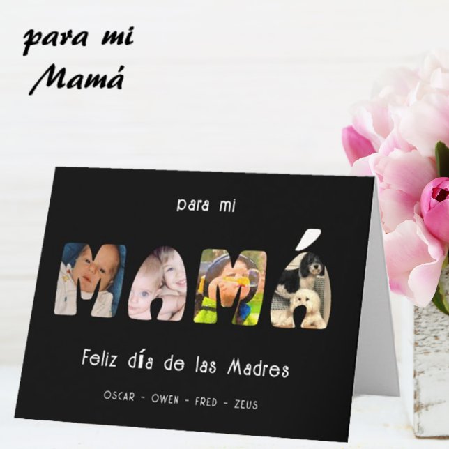 Cartão Foto personalizada do Dia de as mães Mamá (Criador carregado)