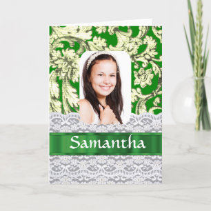 Cartão Foto personalizada do local verde