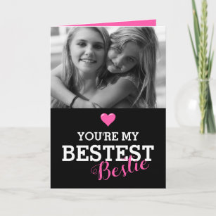 Cartão Foto personalizada do melhor amigo bonito   Bestie