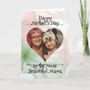 Cartão Foto personalizada e mensagem para a mãe