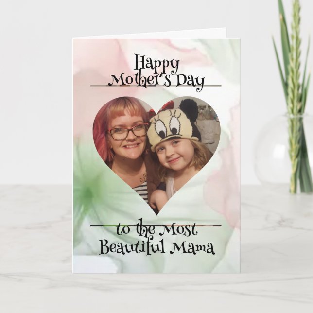 Cartão Foto personalizada e mensagem para a mãe (Frente)
