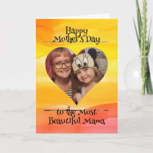 Cartão Foto personalizada e mensagem para a mãe