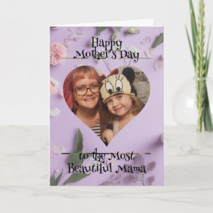Cartão Foto personalizada e mensagem para a mãe
