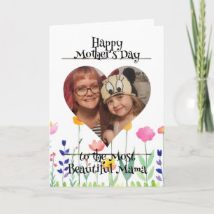 Cartão Foto personalizada e mensagem para a mãe