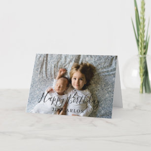 Cartão Foto personalizada e texto pequeno irmão de aniver