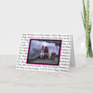 Cartão Foto personalizada Feliz Aniversário para minha m