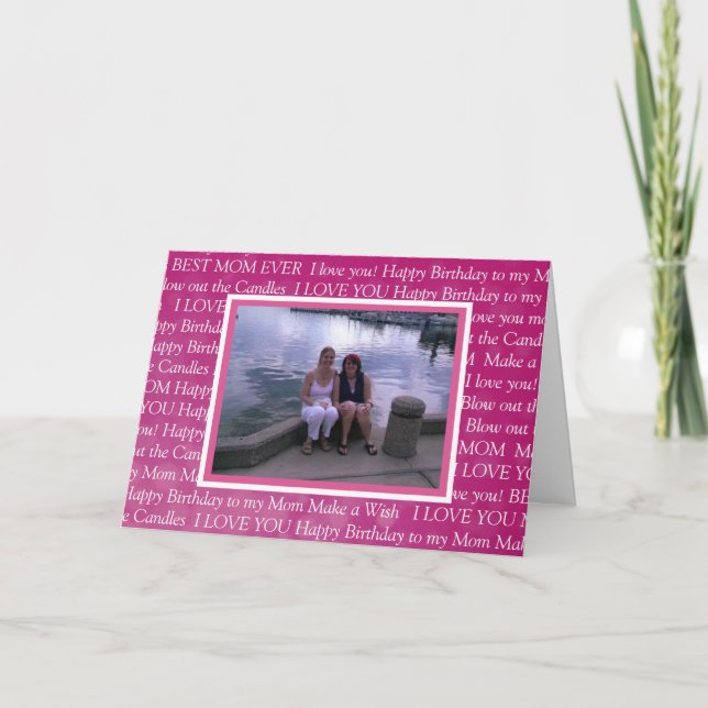Cartão Foto personalizada Feliz Aniversário para minha mã (Frente)