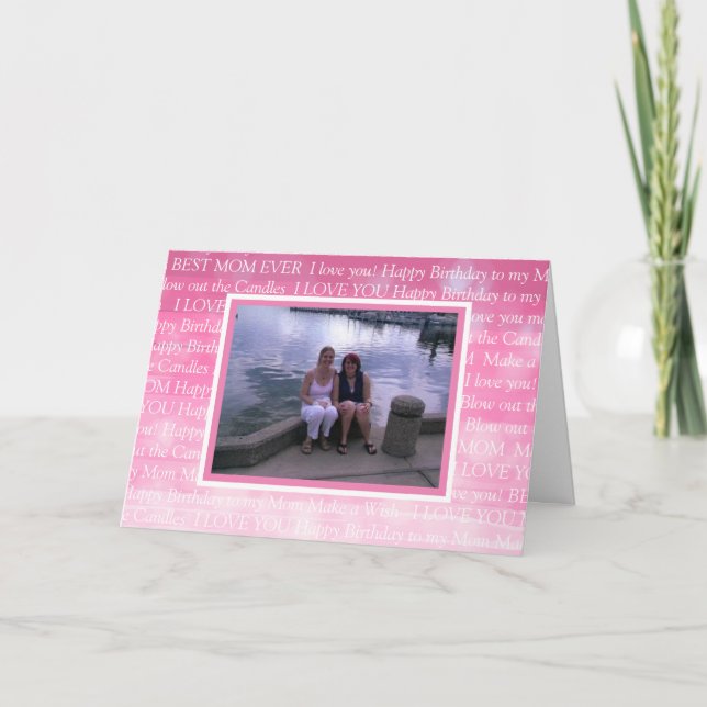 Cartão Foto personalizada Feliz Aniversário para minha mã (Frente)