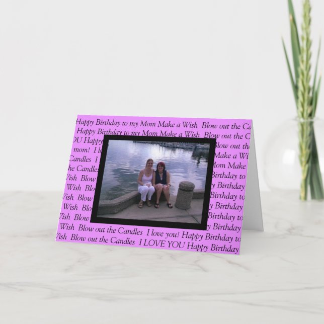 Cartão Foto personalizada Feliz Aniversário para minha mã (Frente)