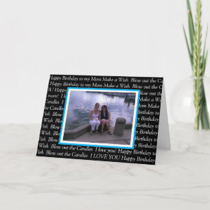 Cartão Foto personalizada Feliz Aniversário para minha mã
