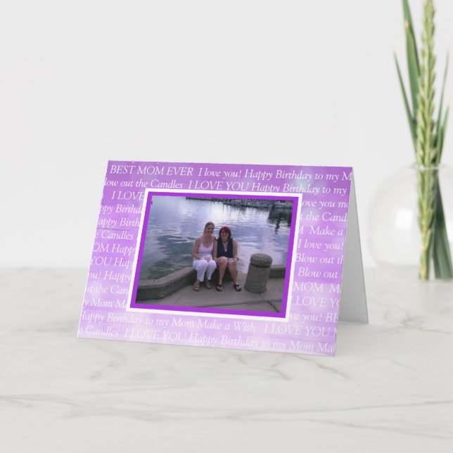 Cartão Foto personalizada Feliz Aniversário para minha mã (Frente)