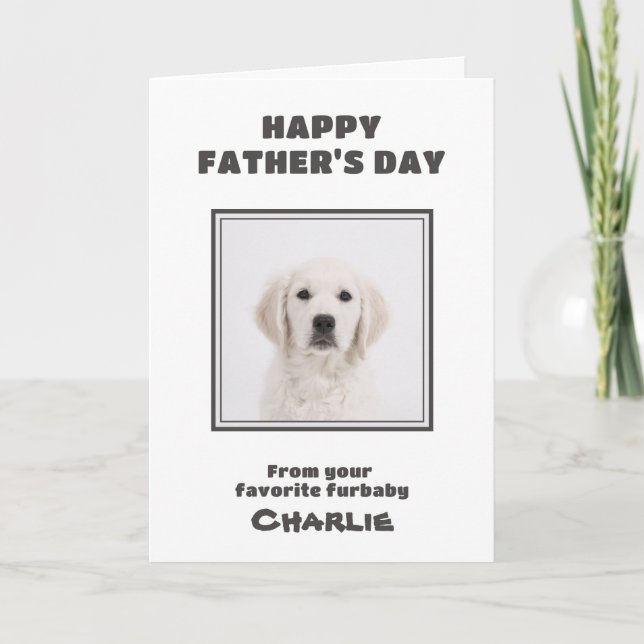 Cartão Foto Personalizada Feliz Dia dos Pais Cachorro (Frente)