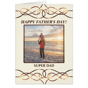 Cartão Foto Personalizada Feliz Dia dos Pais Super Pai