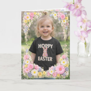 Cartão Foto Personalizada Feliz Páscoa Flor de Primavera