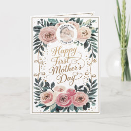 Cartão Foto personalizada Feliz, Primeira Mãe, pelo Bem
