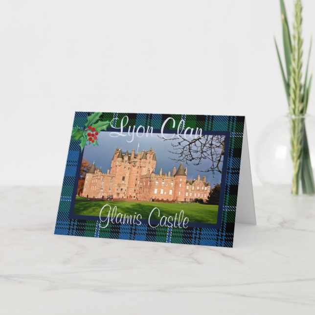 Cartão Foto Personalizada Lyon Clan Glamis Castle Xmas (Frente)