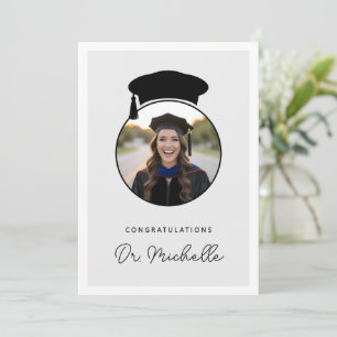 Cartão Foto Personalizada Mestrado Moderno PhD Doutorado