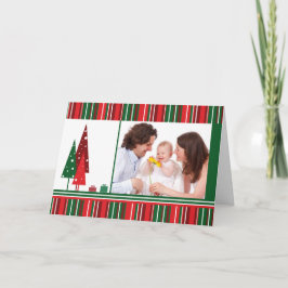 Cartão FOTO personalizada Natal, Árvores e Listras