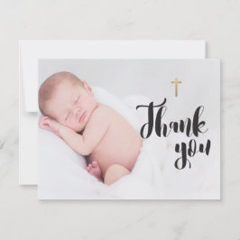 Cartão Foto personalizada para bebês Obrigado Baptismo