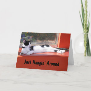 Cartão Foto Personalizada Pensando em Você Gatinho Preto