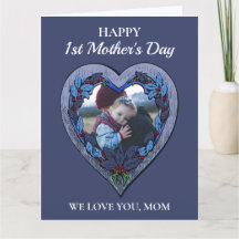 Foto personalizada Rustic Heart Blue 1rua Dia das 