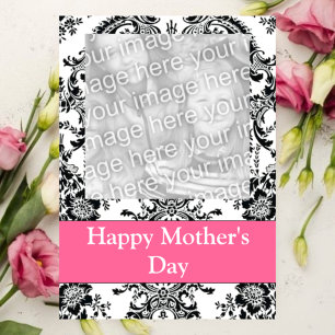 Cartão Foto personalizável em preto-e-branco