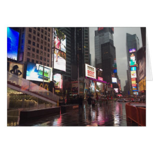 Cartão Foto Quadrada do NYC Nova Iorque Rainy Day Times