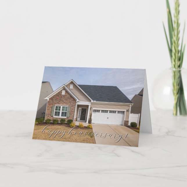 Cartão Foto Real de Feliz Aniversário de Casa Corretor de (Frente)