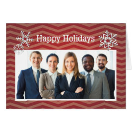 Cartão Foto Red Chevron personalizada no Natal de Negócio