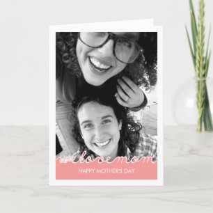 Cartão Foto rosa de Dia de as mães Ama Mãe Cortar Texto