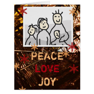 Cartão Foto sazonal Joy Love Peace Christmas
