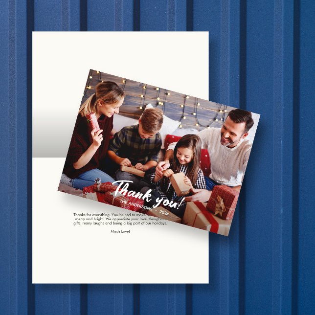 Cartão Foto sobre Férias Modernas Elegante Obrigado (Criador carregado)