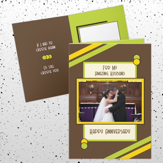 Cartão Foto verde marrom do maravilhoso aniversário (Criador carregado)