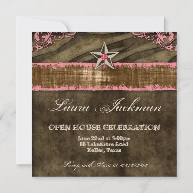 Cartão Foto Western Star Coral Grad Zebra Suede 2 (Frente)