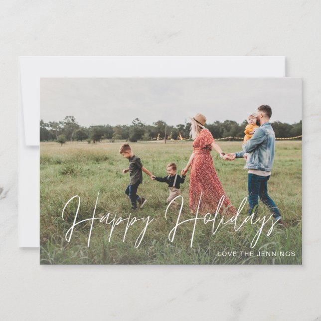 Cartão Fotografia 2 do Script Moderno de Feriados  (Frente)