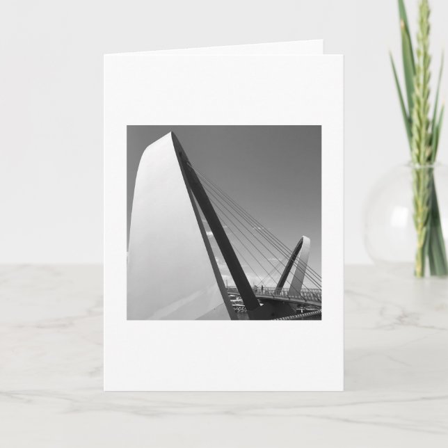 Cartão Fotografia a preto e branco da placa-ponte (Frente)