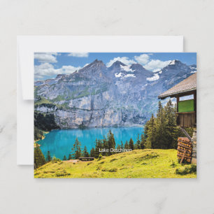 Cartão Fotografia cênica do Lago Oeschinen