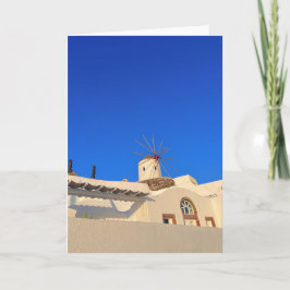 Cartão Fotografia da Grécia Santorini Windmill Oia