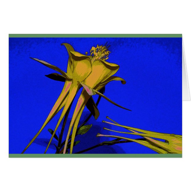 Cartão Fotografia de aquilégia amarelo (Frente Horizontal)