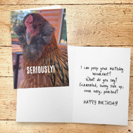 Cartão Fotografia de Fecho da Cabeça de Frango Engraçado