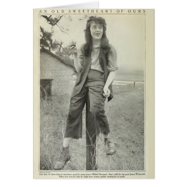 Cartão Fotografia de produção Mabel Normand 1917 (Frente)