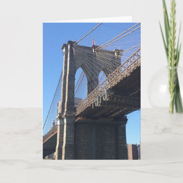 Cartão Fotografia do Brooklyn Bridge Sky Nova Iorque NYC (Frente)