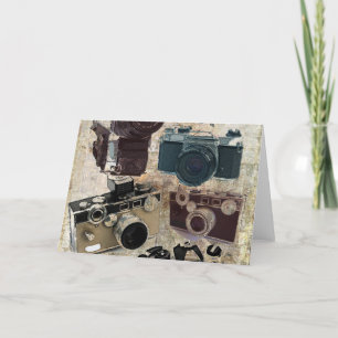 Cartão Fotografia em apuros retro Câmera