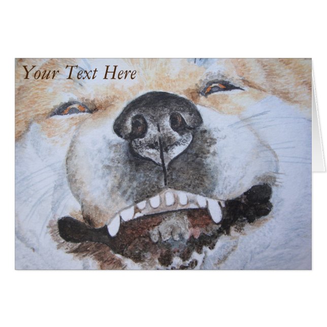 Cartão fotografia engraçada de um cachorro fofo sorrident (Frente horizontal)