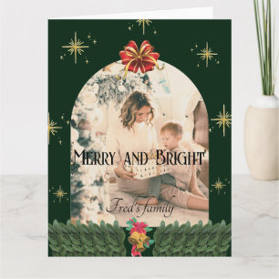 Cartão Fotografias do Green Foliage arch sazons feliz nat