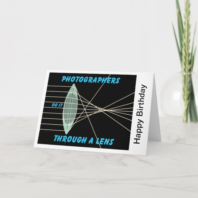 Cartão fotógrafos fazem através de uma lente (Frente)